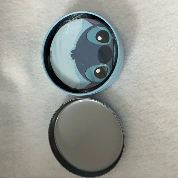 STITCH Small Memo Note Paper Circle Tin Blue Disney Store Japan - Picture 3 of 12